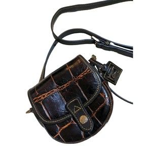 Dooney And Bourke DB Embossed Crocodile Leather Mini Crossbody